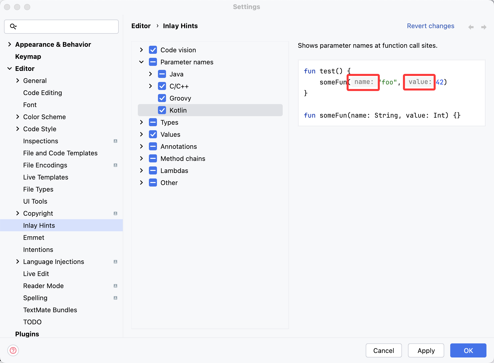 Android Studio Inlay Hints
